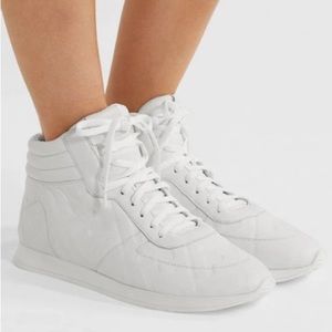 NEW Fendi white Napa forever high top sneakers